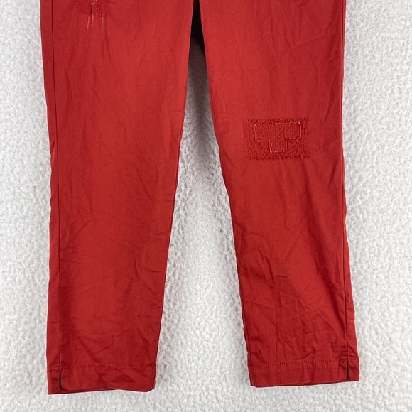 LOFT Outlet Orange Red Original Crop Pants Womens Patchwork Low-Rise Size 2 - Picture 3 of 15